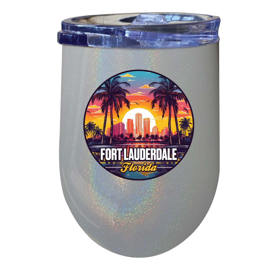 Fort Lauderdale Florida Design B Souvenir 12 oz Insulated Wine Stainless Steel Tumbler Image 7