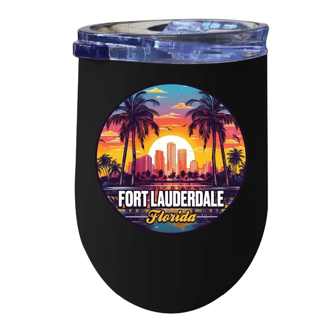 Fort Lauderdale Florida Design B Souvenir 12 oz Insulated Wine Stainless Steel Tumbler Image 8