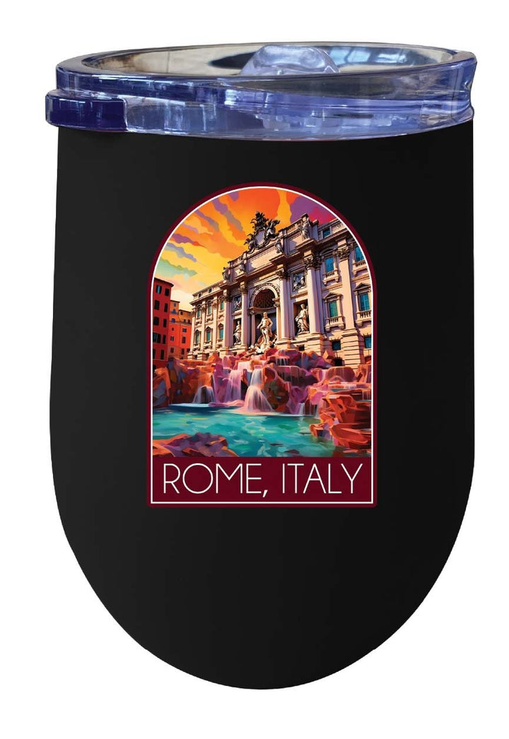 Rome Italy Design B Souvenir 12 oz Insulated Wine Stainless Steel Tumbler Image 1