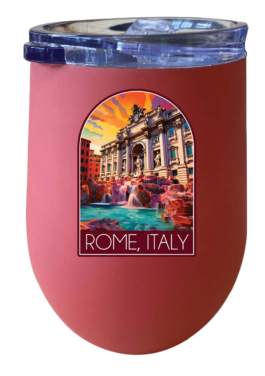 Rome Italy Design B Souvenir 12 oz Insulated Wine Stainless Steel Tumbler Image 2