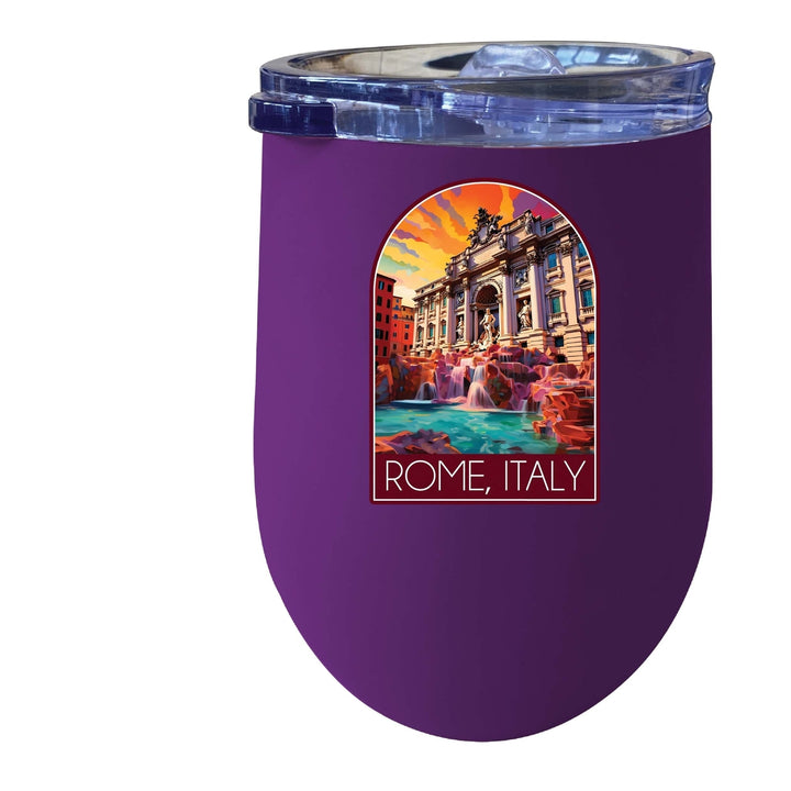 Rome Italy Design B Souvenir 12 oz Insulated Wine Stainless Steel Tumbler Image 3