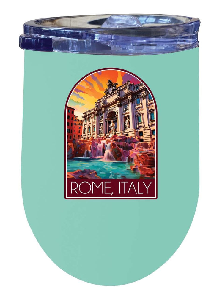 Rome Italy Design B Souvenir 12 oz Insulated Wine Stainless Steel Tumbler Image 4