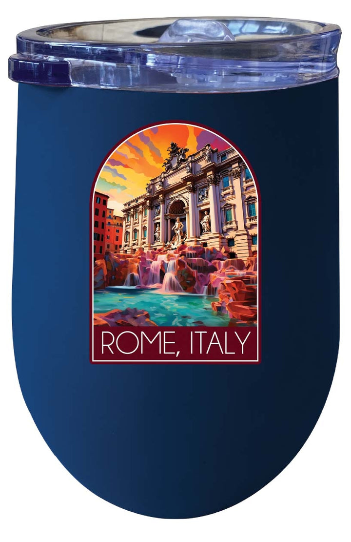 Rome Italy Design B Souvenir 12 oz Insulated Wine Stainless Steel Tumbler Image 6