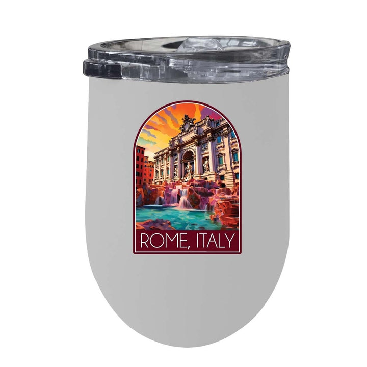 Rome Italy Design B Souvenir 12 oz Insulated Wine Stainless Steel Tumbler Image 1