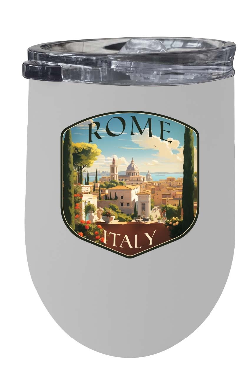 Rome Italy Design C Souvenir 12 oz Insulated Wine Stainless Steel Tumbler Image 1