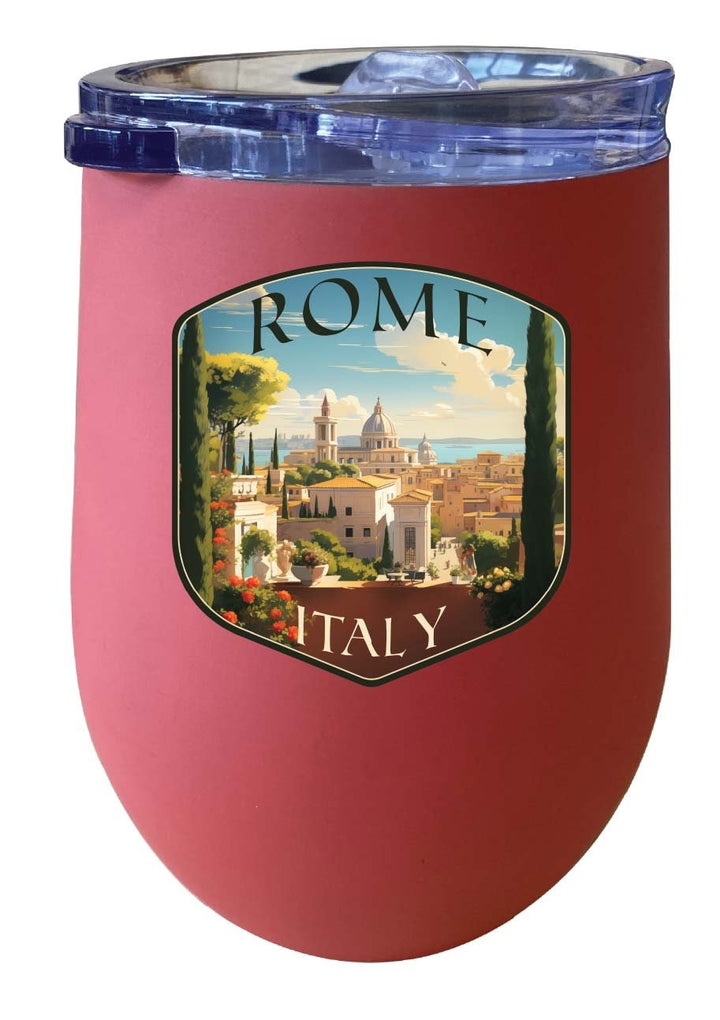 Rome Italy Design C Souvenir 12 oz Insulated Wine Stainless Steel Tumbler Image 2