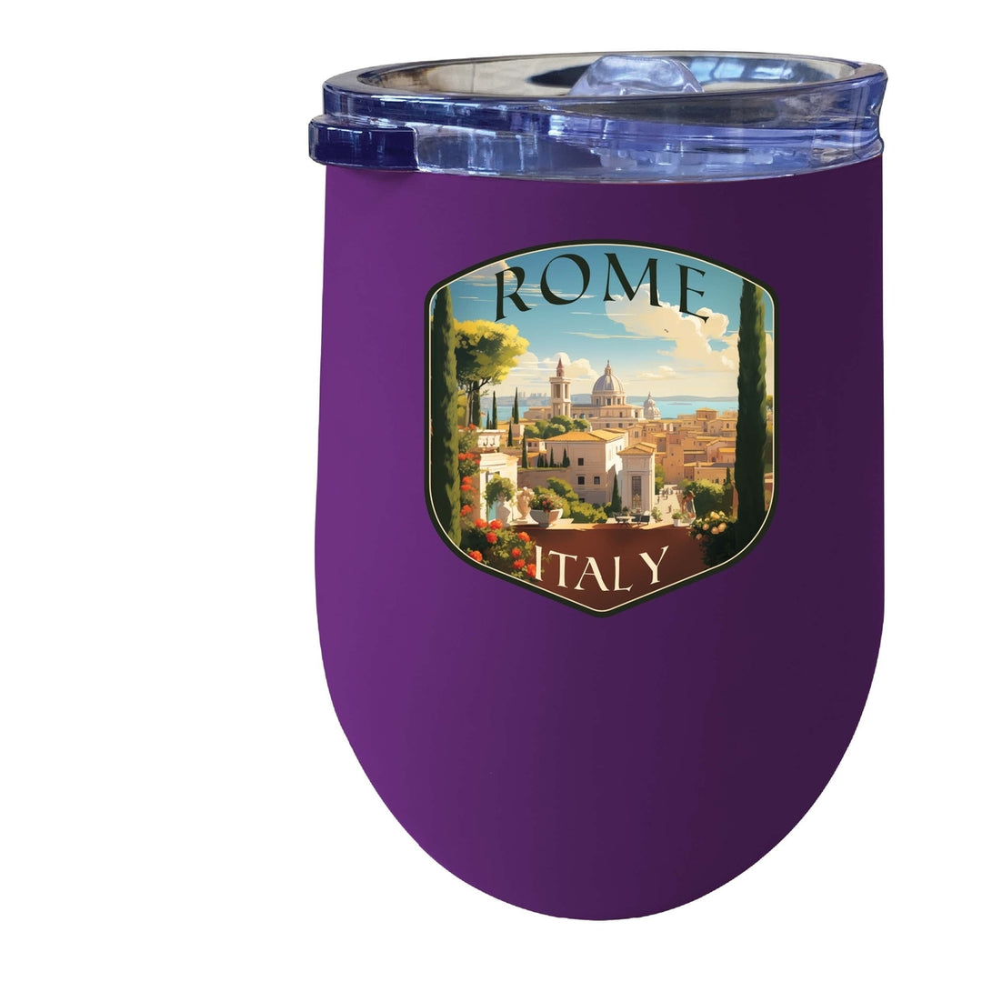 Rome Italy Design C Souvenir 12 oz Insulated Wine Stainless Steel Tumbler Image 3