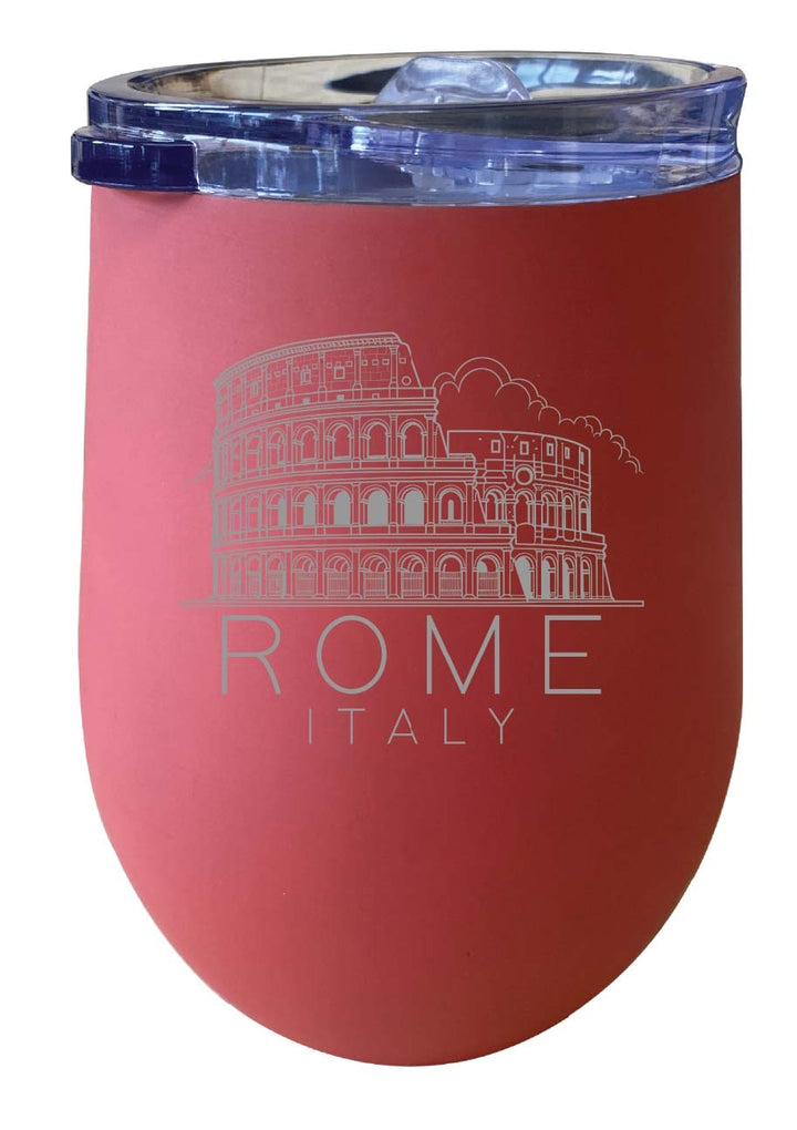 Rome Italy Souvenir 12 oz Engraved Insulated Wine Stainless Steel Tumbler Image 3