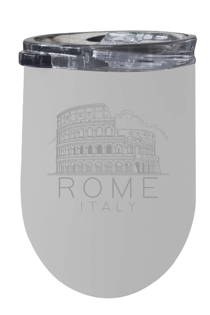 Rome Italy Souvenir 12 oz Engraved Insulated Wine Stainless Steel Tumbler Image 1