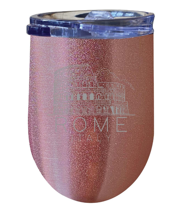 Rome Italy Souvenir 12 oz Engraved Insulated Wine Stainless Steel Tumbler Image 1