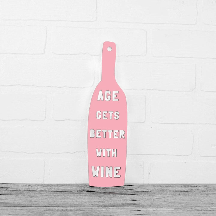 Spunky Fluff Age Gets Better With Wine Decorative Wall Art Sign 15 Colors Image 4