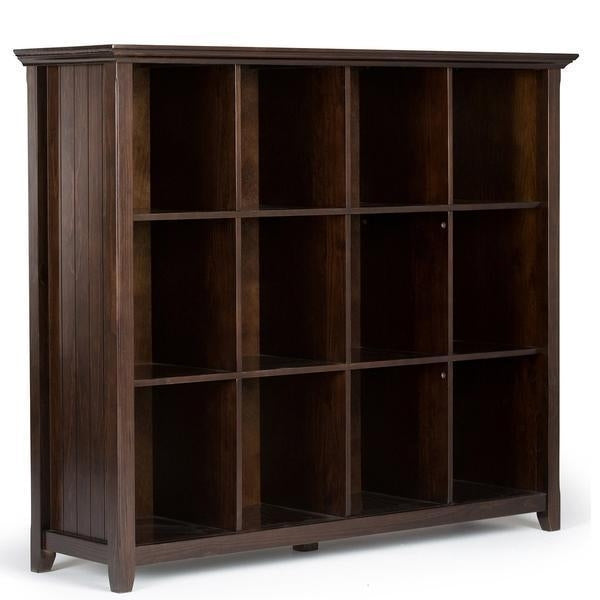 Acadian Bookcase 12 Cube Storage Unit Modern Shelving Organizer Espresso Finish Image 2