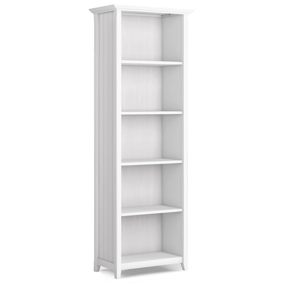 Acadian 5 Shelf Bookcase Adjustable Shelves 70 Inch Height Decorative Storage Unit Image 2