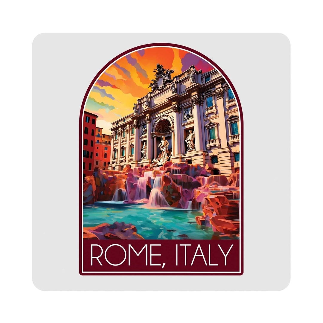 Rome Italy Design B Souvenir 4x4-Inch Coaster Acrylic 4 Pack Image 1