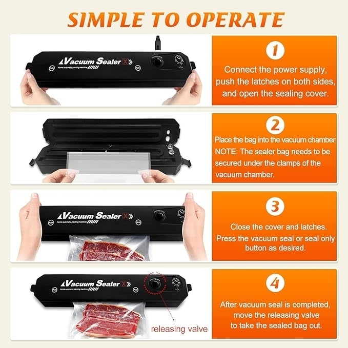 Automatic Vacuum Sealer Machine Compact Vacuum Sealing System with 10PCS Bags Image 5