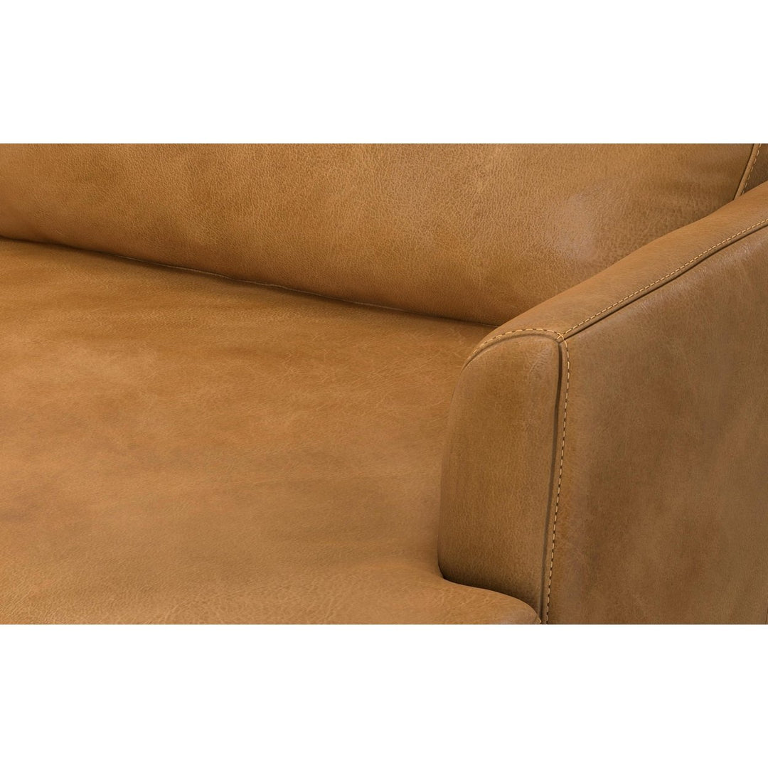 Livingston 90 Inch Genuine Leather Sofa Mid-Century Modern Comfort Couch Image 4