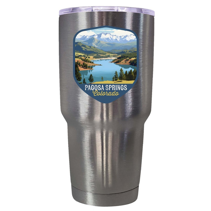 Pagosa Springs Colorado Design B Souvenir 24 oz Insulated Tumbler STAINLESS STEEL Image 1