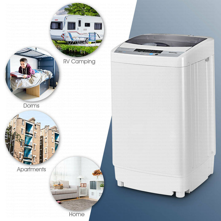 Portable Compact Washing Machine 1.34 Cu.ft Spin Washer Drain Pump 8 Water Level Image 5