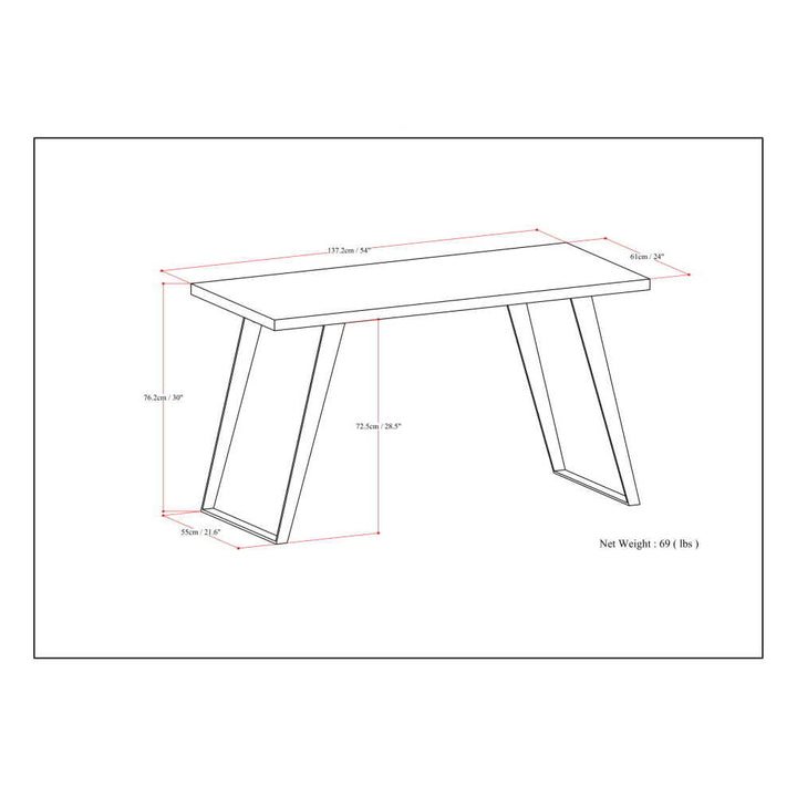 Lowry Flat Top Desk in Acacia Image 8