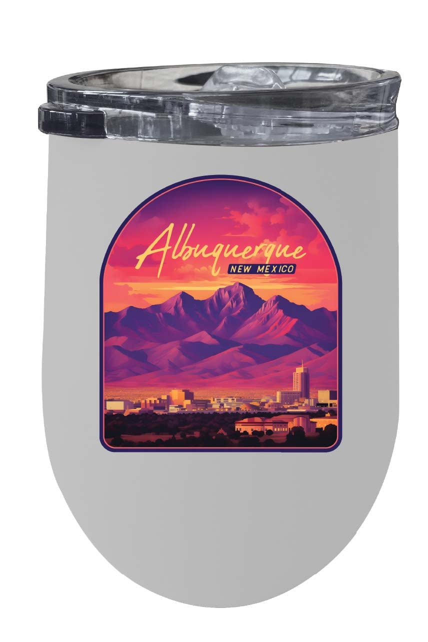 Alburqueque Mexico Design B Souvenir 12 oz Insulated Wine Stainless Steel Tumbler Image 1