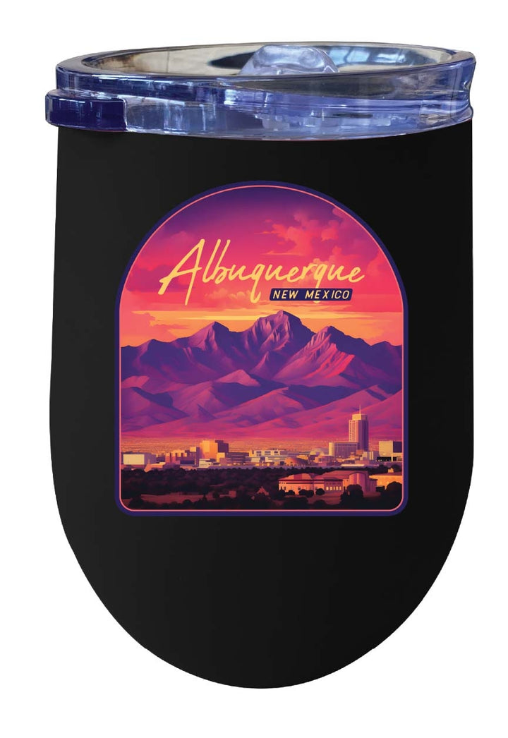 Alburqueque Mexico Design B Souvenir 12 oz Insulated Wine Stainless Steel Tumbler Image 2