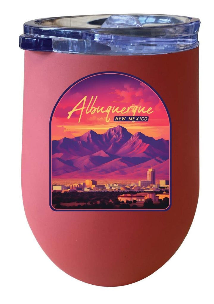 Alburqueque Mexico Design B Souvenir 12 oz Insulated Wine Stainless Steel Tumbler Image 3