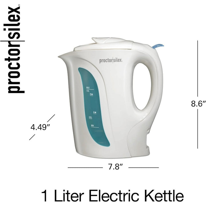 Proctor Silex Electric Tea Kettle 1L Stainless Steel K2071PS Auto Shut Off Image 9