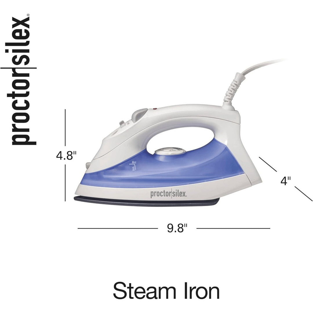 Proctor Silex Steam Iron Adjustable Non-Stick Soleplate Model 17201PS 1200W Image 2