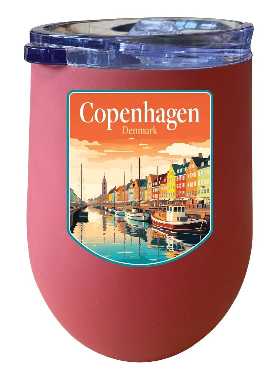 Copenhagen Denmark Design A Souvenir 12 oz Insulated Wine Stainless Steel Tumbler Image 1