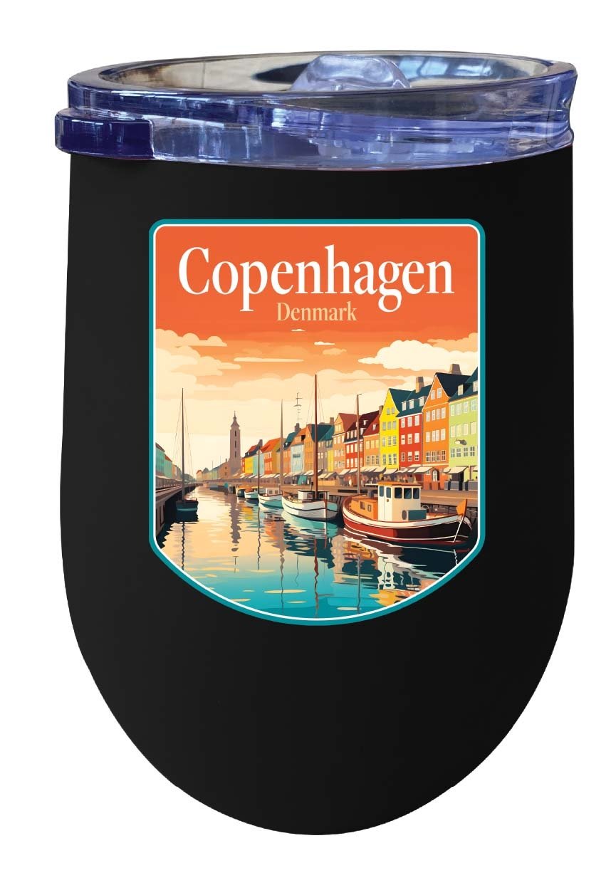 Copenhagen Denmark Design A Souvenir 12 oz Insulated Wine Stainless Steel Tumbler Image 2