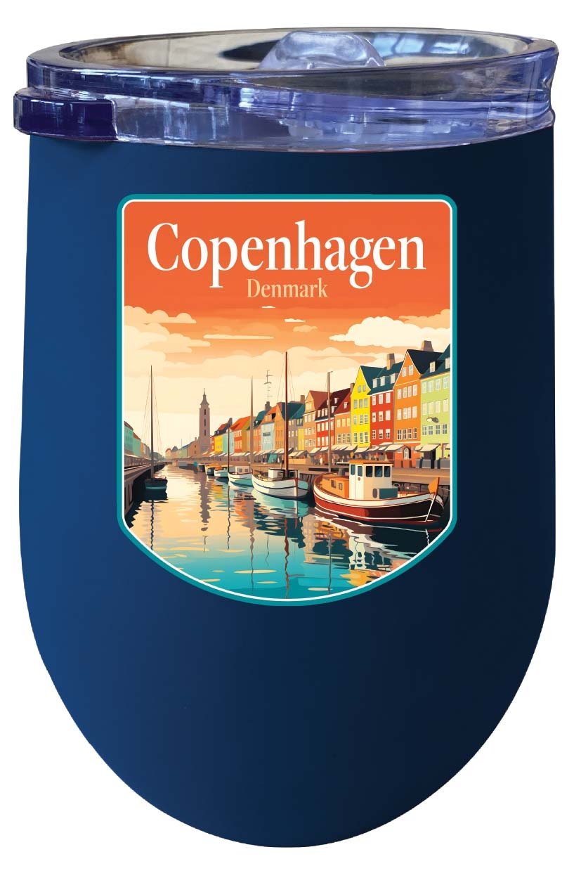 Copenhagen Denmark Design A Souvenir 12 oz Insulated Wine Stainless Steel Tumbler Image 3