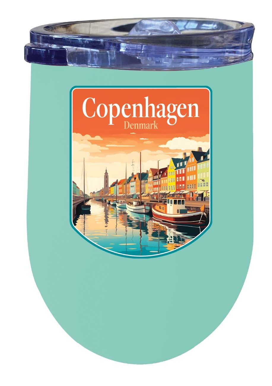 Copenhagen Denmark Design A Souvenir 12 oz Insulated Wine Stainless Steel Tumbler Image 5