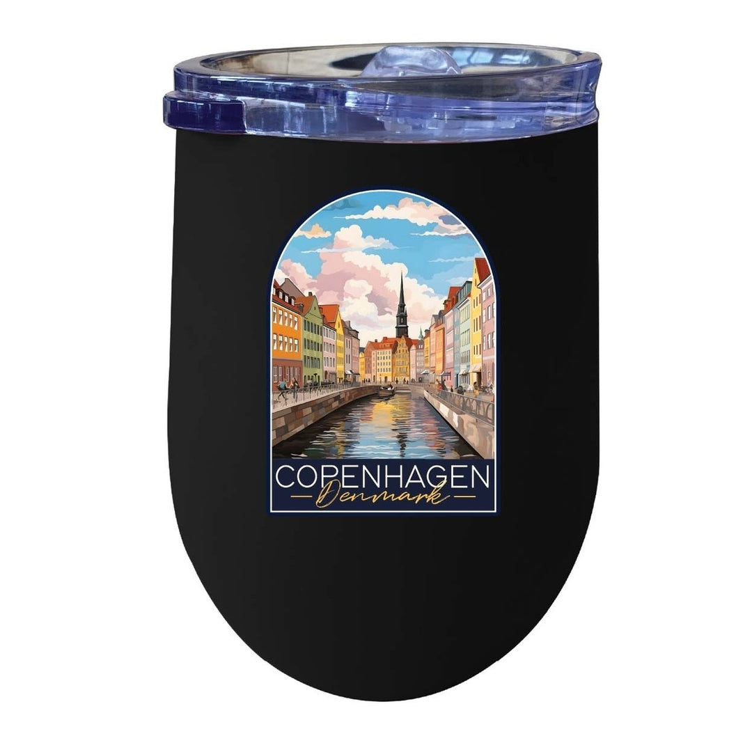 Copenhagen Denmark Design B Souvenir 12 oz Insulated Wine Stainless Steel Tumbler Image 1