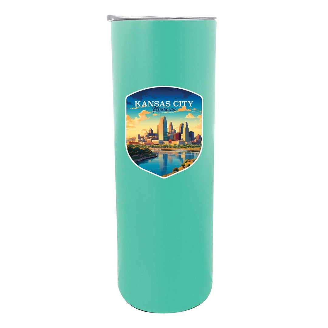 Kansas City Missouri Design A Souvenir 20 oz Insulated Stainless Steel Skinny Tumbler Image 3