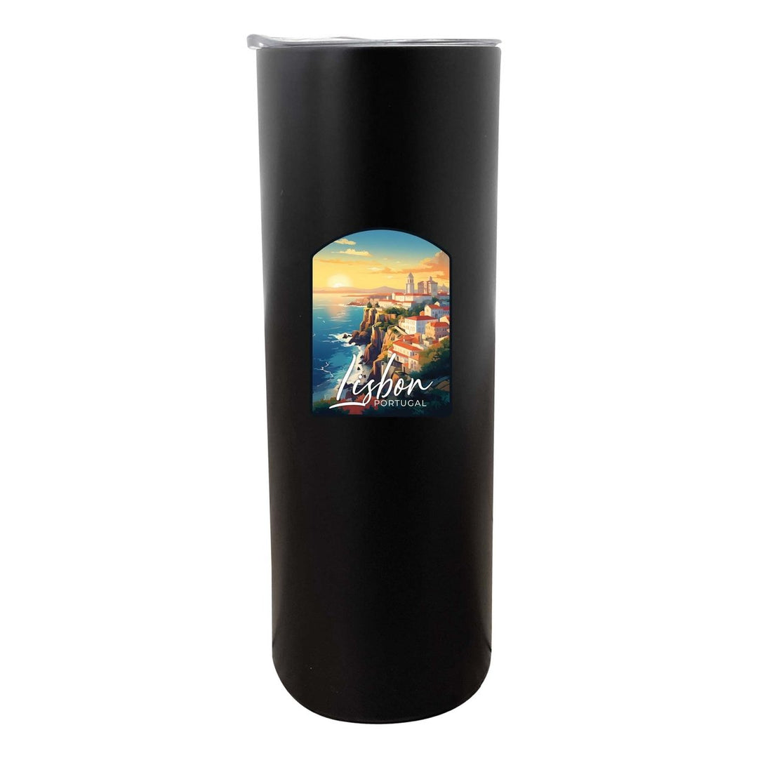 Lisbon Portugal Design B Souvenir 20 oz Insulated Stainless Steel Skinny Tumbler Image 6