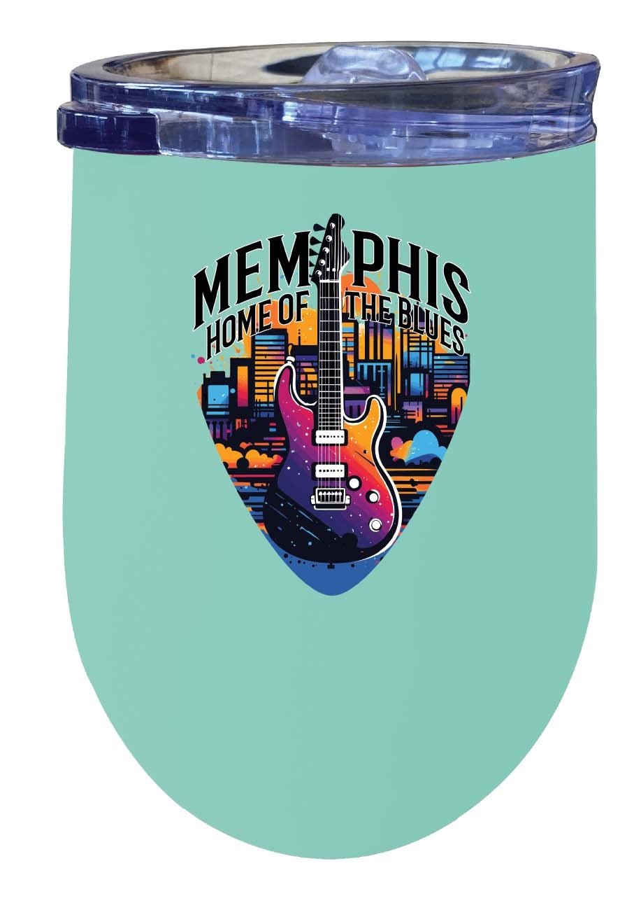 Memphis Tennessee Design B Souvenir 12 oz Insulated Wine Stainless Steel Tumbler Image 1