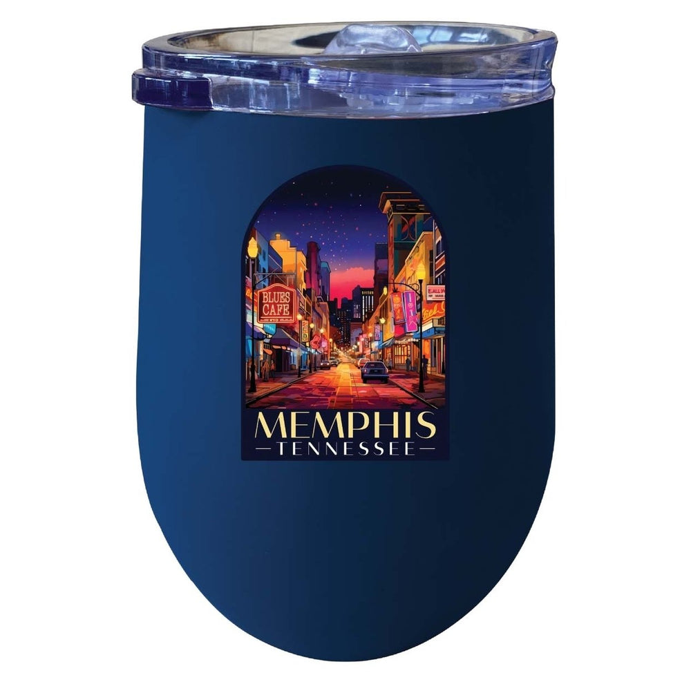 Memphis Tennessee Design C Souvenir 12 oz Insulated Wine Stainless Steel Tumbler Image 2