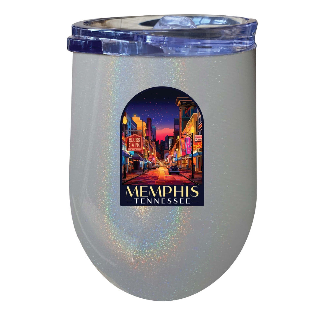 Memphis Tennessee Design C Souvenir 12 oz Insulated Wine Stainless Steel Tumbler Image 3