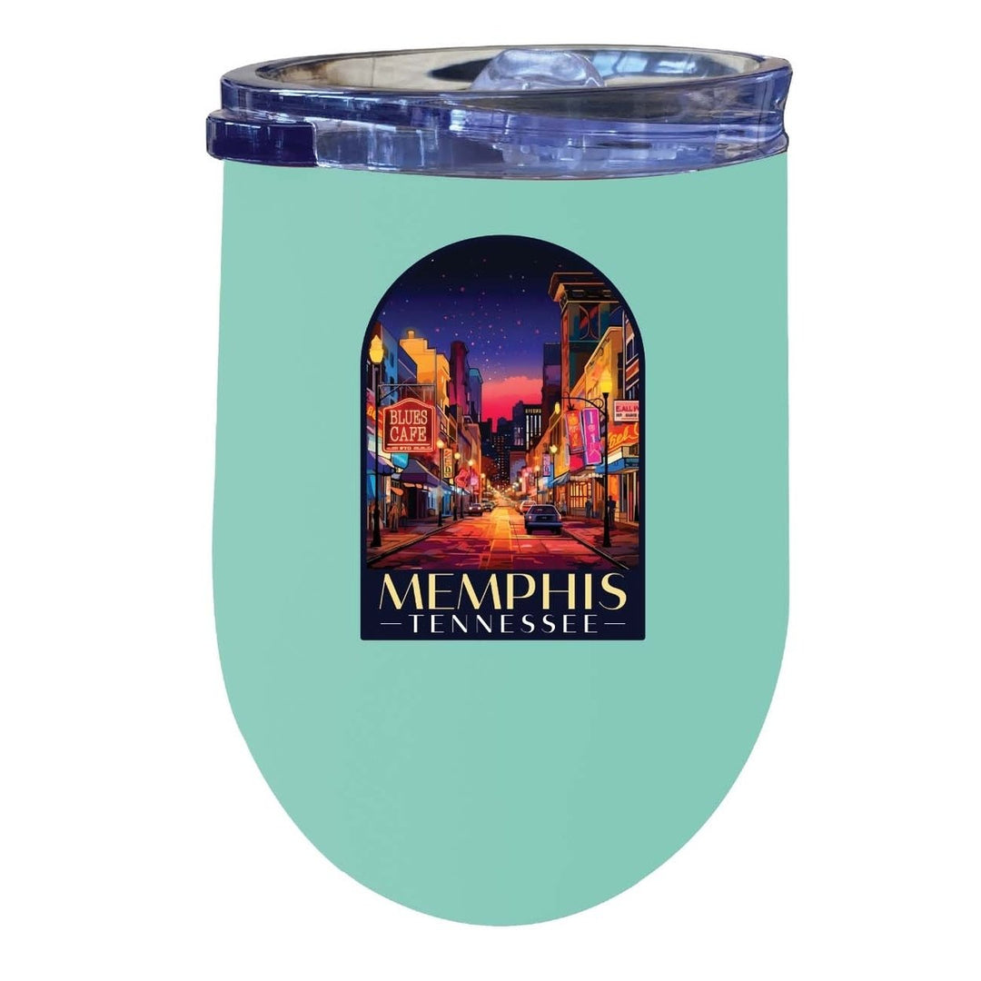 Memphis Tennessee Design C Souvenir 12 oz Insulated Wine Stainless Steel Tumbler Image 4