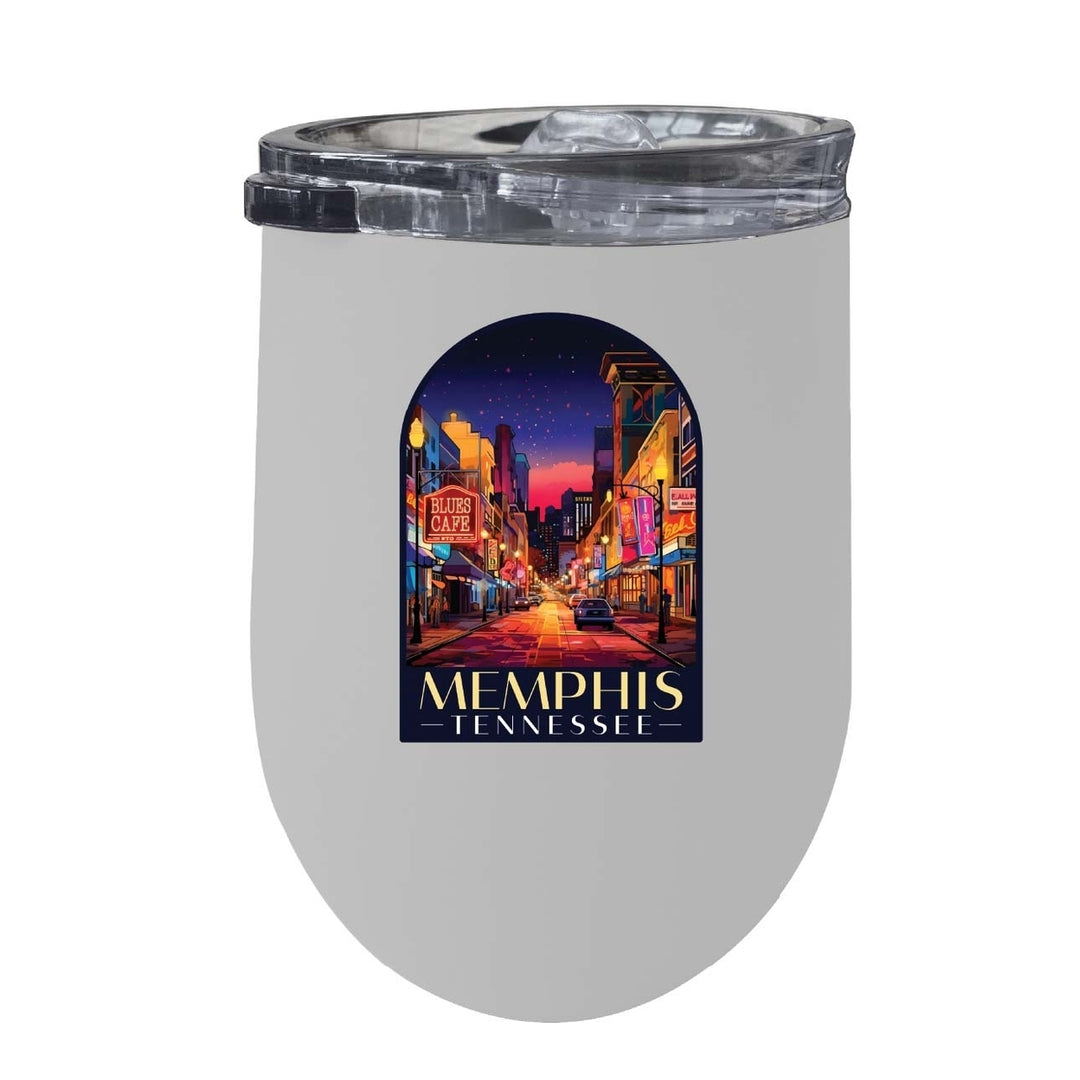 Memphis Tennessee Design C Souvenir 12 oz Insulated Wine Stainless Steel Tumbler Image 5