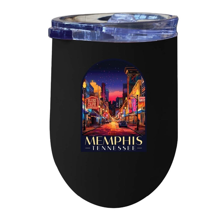 Memphis Tennessee Design C Souvenir 12 oz Insulated Wine Stainless Steel Tumbler Image 6