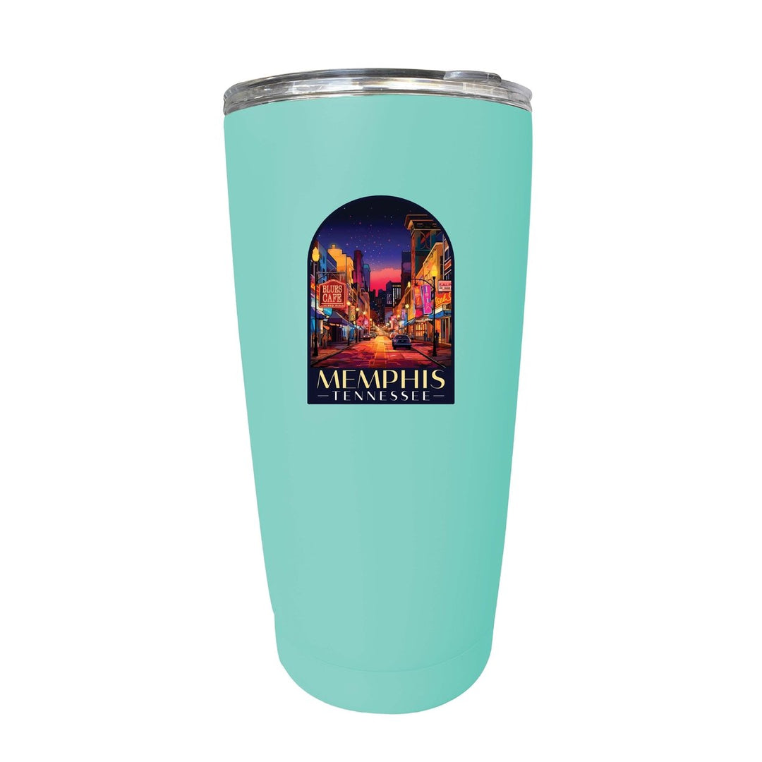 Memphis Tennessee Design C Souvenir 16 oz Stainless Steel Insulated Tumbler Image 5