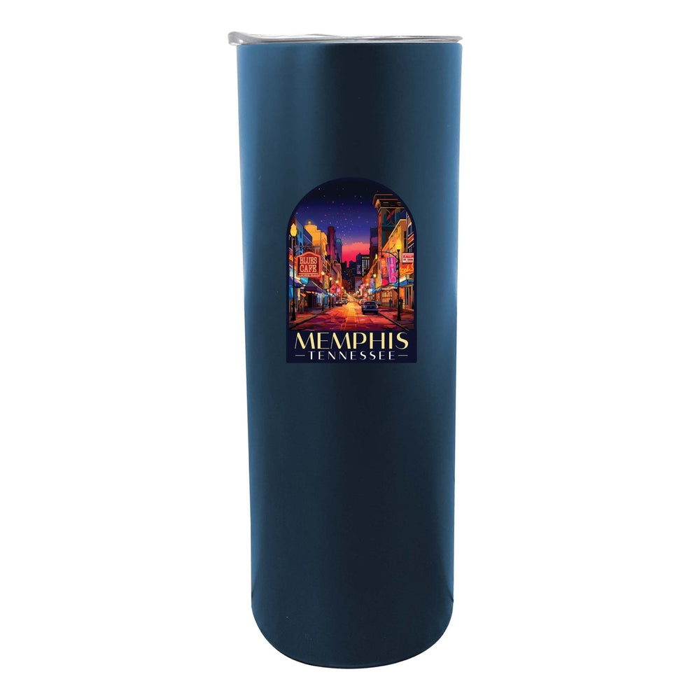 Memphis Tennessee Design C Souvenir 20 oz Insulated Stainless Steel Skinny Tumbler Image 2