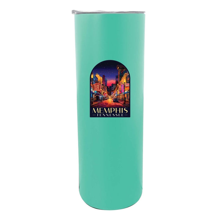 Memphis Tennessee Design C Souvenir 20 oz Insulated Stainless Steel Skinny Tumbler Image 1