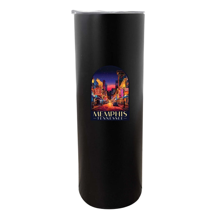 Memphis Tennessee Design C Souvenir 20 oz Insulated Stainless Steel Skinny Tumbler Image 5