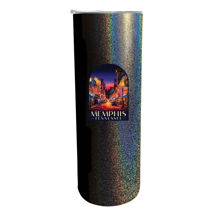 Memphis Tennessee Design C Souvenir 20 oz Insulated Stainless Steel Skinny Tumbler Image 1