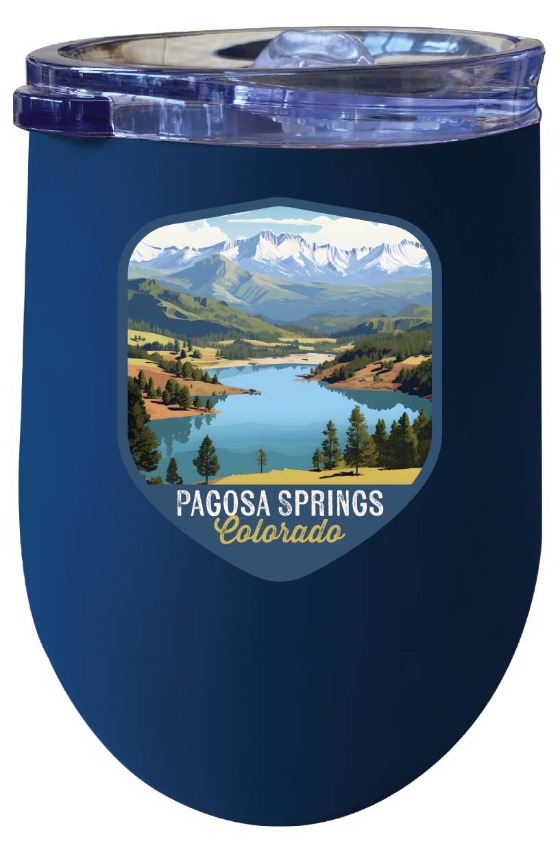 Pagosa Springs Colorado Design B Souvenir 12 oz Insulated Wine Stainless Steel Tumbler Image 1