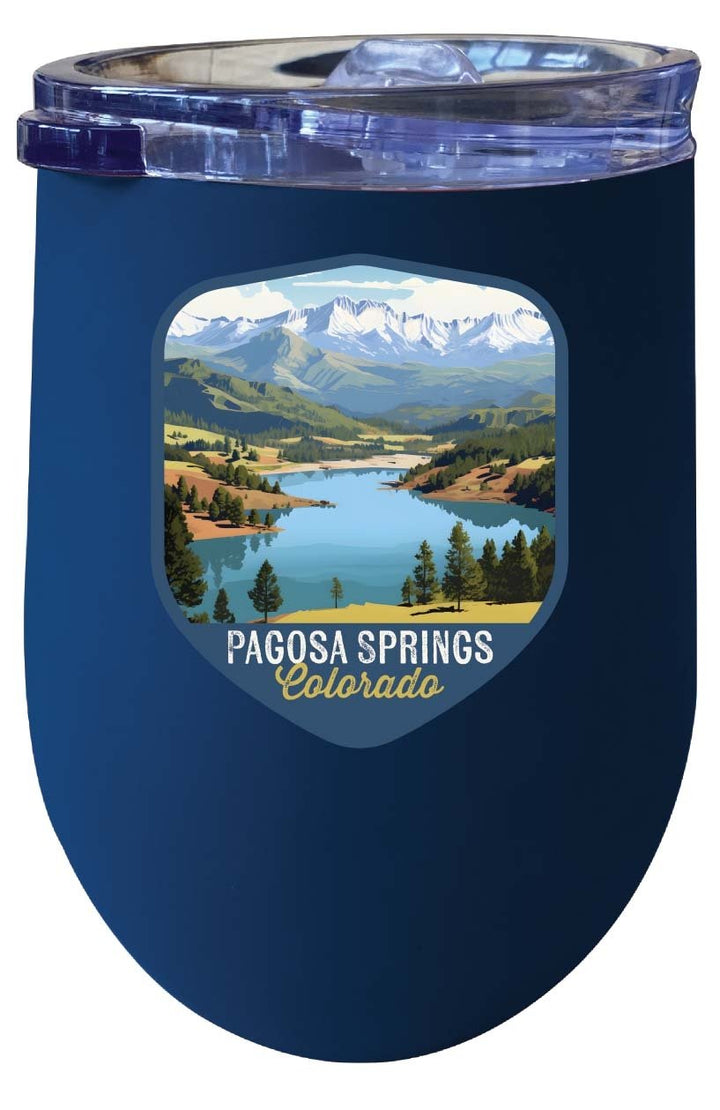 Pagosa Springs Colorado Design B Souvenir 12 oz Insulated Wine Stainless Steel Tumbler Image 1