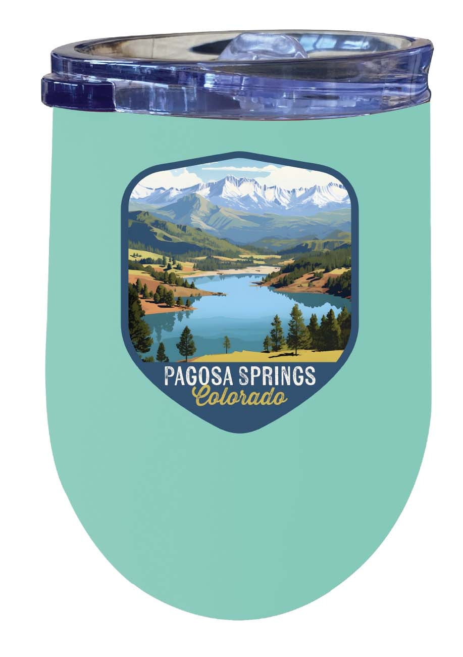 Pagosa Springs Colorado Design B Souvenir 12 oz Insulated Wine Stainless Steel Tumbler Image 2