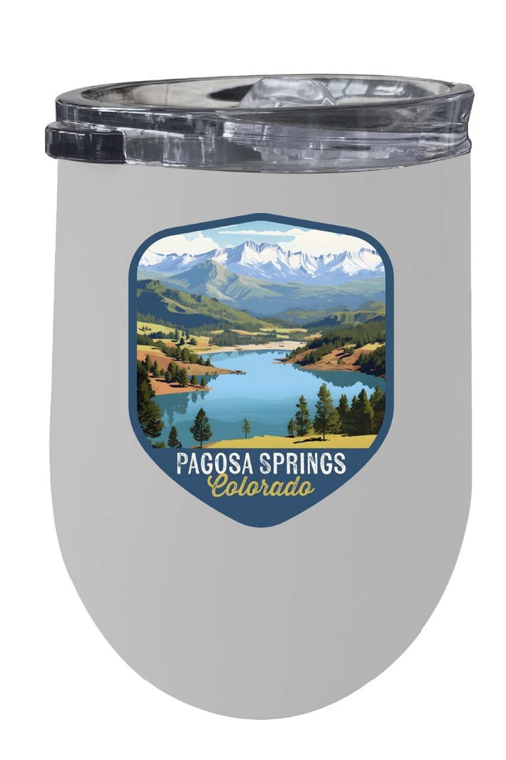 Pagosa Springs Colorado Design B Souvenir 12 oz Insulated Wine Stainless Steel Tumbler Image 3